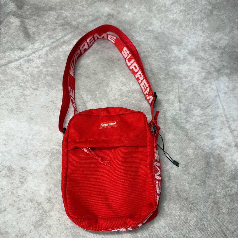 Supreme Shoulder Bag Red Cordura Logo Crossbody SS18 Streetwear